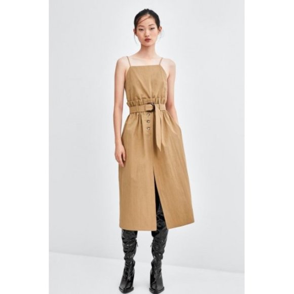 Zara Dresses & Skirts - NWT ZARA Strappy Dark Camel Dress